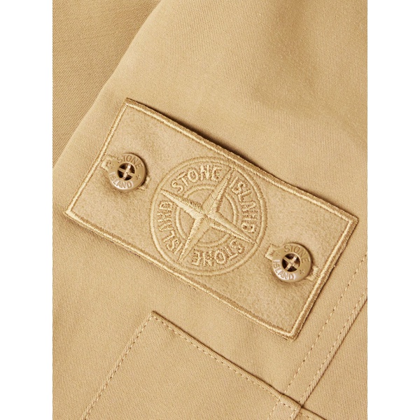 스톤아일랜드 스톤아일랜드 STONE ISLAND Ghost Logo-Appliqued Cotton and Wool-Blend Canvas Zip-Up Overshirt 1647597314364033