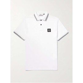 스톤아일랜드 STONE ISLAND Logo-Appliqued Cotton-Blend Pique Polo Shirt 1647597314430029