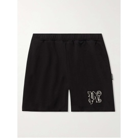팜엔젤스 PALM ANGELS Wide-Leg Logo-Embroidered Cotton-Jersey Shorts 1647597314800621