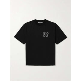 팜엔젤스 PALM ANGELS Logo-Embroidered Cotton-Jersey T-Shirt 1647597314800623
