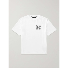 팜엔젤스 PALM ANGELS Logo-Embroidered Cotton-Jersey T-Shirt 1647597314800645