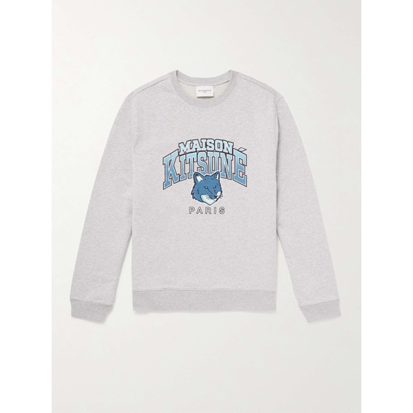 메종키츠네 MAISON KITSUNEE Campus Logo-Print Cotton-Jersey Sweatshirt 1647597314834110