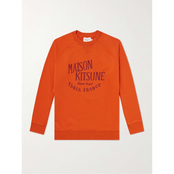 메종키츠네 MAISON KITSUNEE Palais Royal Logo-Print Cotton-Jersey Sweatshirt 1647597314834114