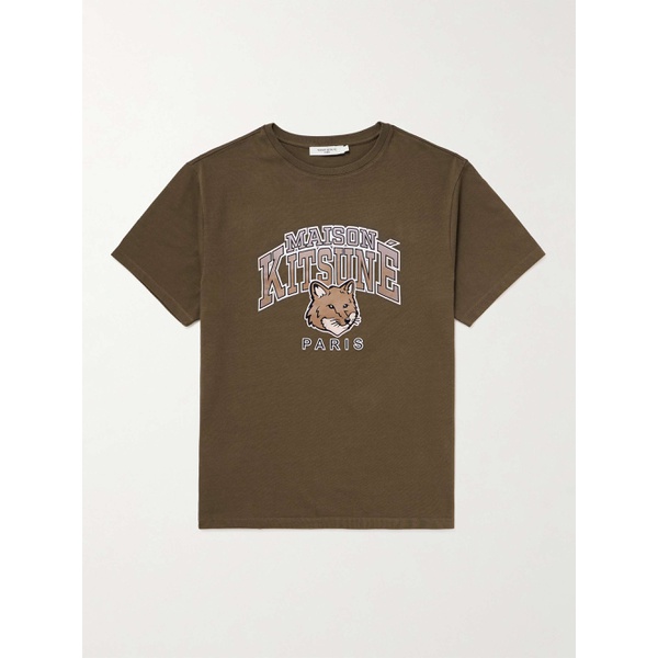 메종키츠네 MAISON KITSUNEE Logo-Print Cotton-Jersey T-Shirt 1647597314834135