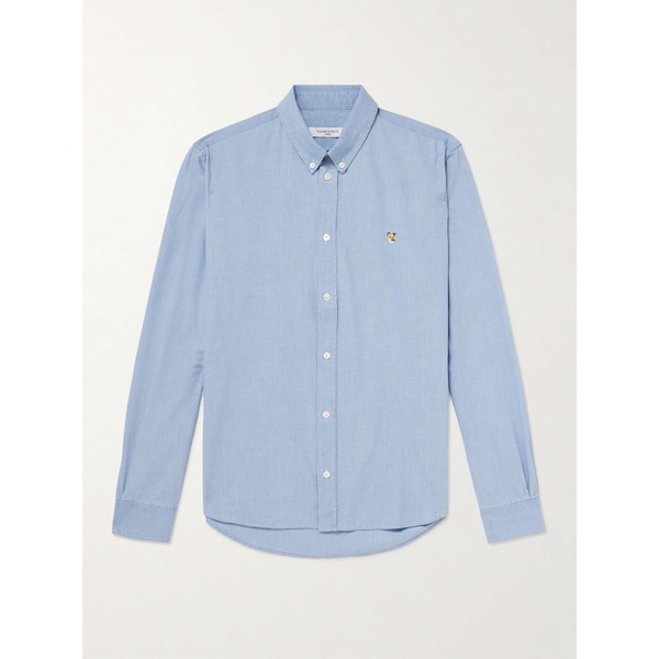 메종키츠네 MAISON KITSUNEE Button-Down Collar Logo-Embroidered Cotton Oxford Shirt 1647597314834233