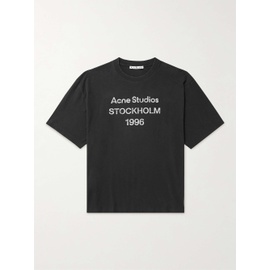 아크네 스튜디오 ACNE STUDIOS Exford Distressed Logo-Print Cotton-Jersey T-Shirt 1647597314851977