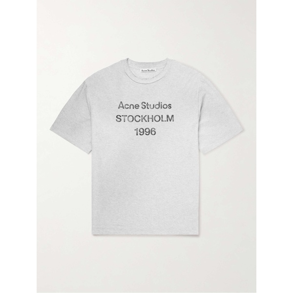 아크네스튜디오 아크네 스튜디오 ACNE STUDIOS Exford Distressed Logo-Print Organic Cotton-Jersey T-Shirt 1647597314857163