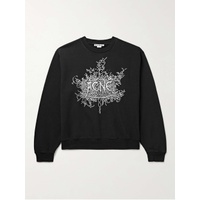 아크네 스튜디오 ACNE STUDIOS Logo-Flocked Cotton-Jersey Sweatshirt 1647597314857356