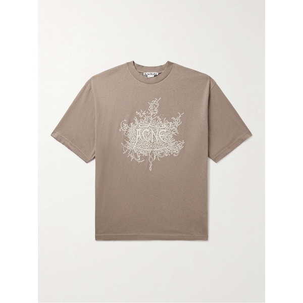 아크네스튜디오 아크네 스튜디오 ACNE STUDIOS Logo-Flocked Cotton-Jersey T-Shirt 1647597314857407