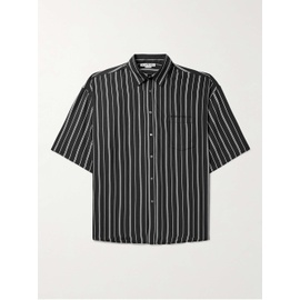 아크네 스튜디오 ACNE STUDIOS Setiter Oversized Logo-Embroidered Striped Twill Shirt 1647597314861915