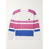 이자벨마랑 ISABEL MARANT Logo-Flocked Striped Cotton-Blend Jersey Sweatshirt 1647597314942844