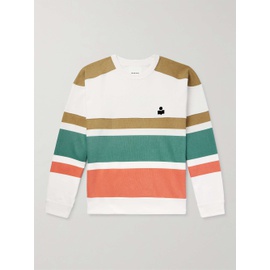 이자벨마랑 ISABEL MARANT Logo-Flocked Striped Cotton-Blend Jersey Sweatshirt 1647597314962883