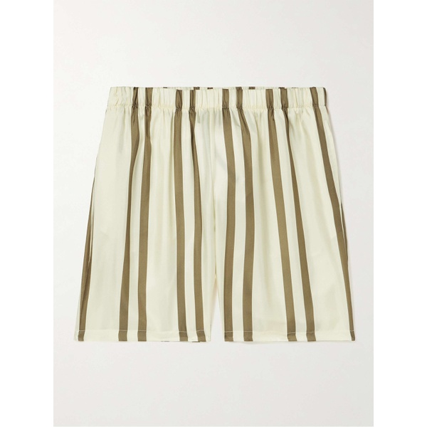  존 엘리어트 JOHN ELLIOTT Straight-Leg Striped Silk-Twill Shorts 1647597315039620