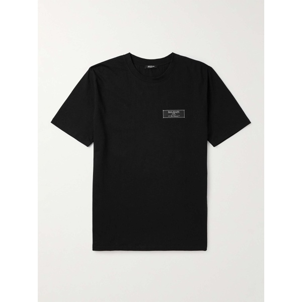 발망 발망 BALMAIN Logo-Appliqued Cotton-Jersey T-Shirt 1647597315051055