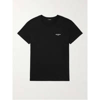발망 BALMAIN Logo-Flocked Cotton-Jersey T-Shirt 1647597315121817