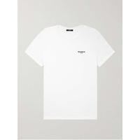 발망 BALMAIN Logo-Flocked Cotton-Jersey T-Shirt 1647597315121822