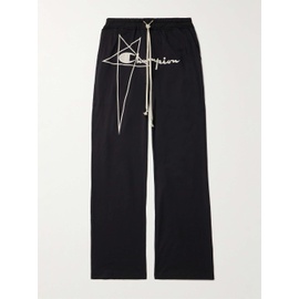 릭 오웬스 RICK OWENS + Champion Dietrich Logo-Embroidered Organic Cotton-Jersey Sweatpants 1647597315389861