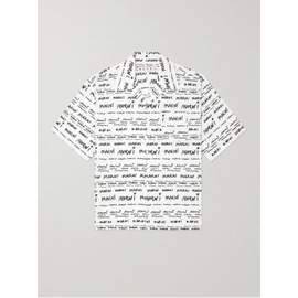 마르니 MARNI Convertible-Collar Logo-Print Cotton-Poplin Shirt 1647597315428944