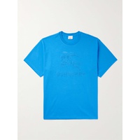 버버리 BURBERRY Logo-Flocked Cotton-Jersey T-Shirt 1647597315520526