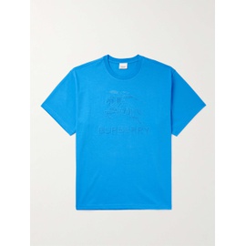 버버리 BURBERRY Logo-Flocked Cotton-Jersey T-Shirt 1647597315520526
