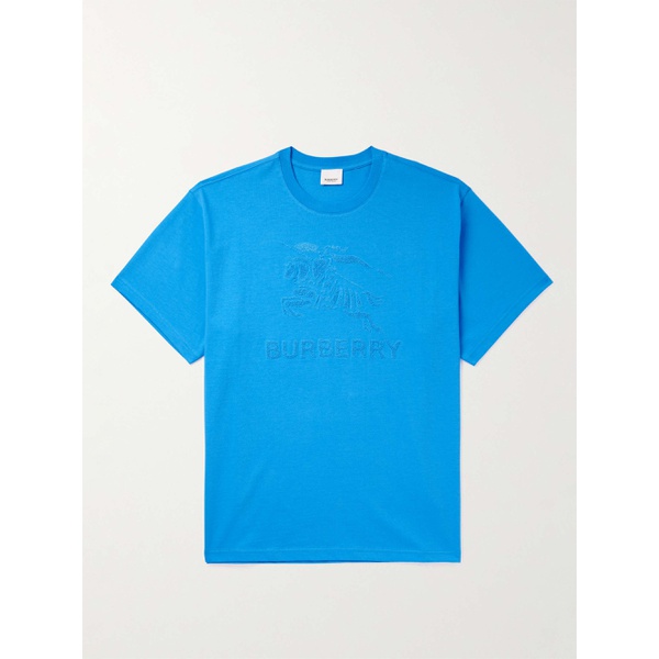 버버리 버버리 BURBERRY Logo-Flocked Cotton-Jersey T-Shirt 1647597315520526