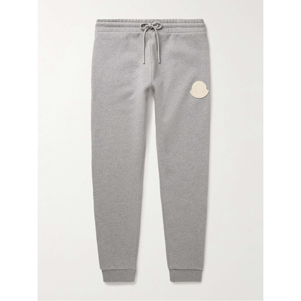 몽클레어 몽클레어 MONCLER Slim-Fit Tapered Logo-Appliqued Cotton-Jersey Sweatpants 1647597315639006