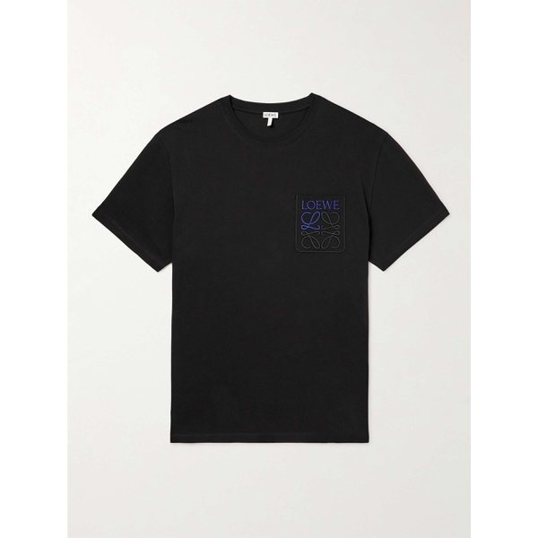 로에베 로에베 LOEWE Logo-Embroidered Cotton-Jersey T-Shirt 1647597315675635