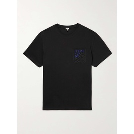 로에베 LOEWE Logo-Embroidered Cotton-Jersey T-Shirt 1647597315675635
