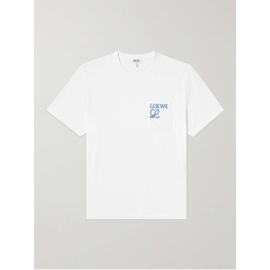 로에베 LOEWE Logo-Embroidered Cotton-Jersey T-Shirt 1647597315675655