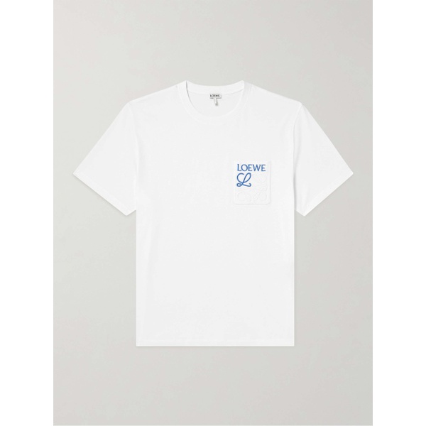 로에베 로에베 LOEWE Logo-Embroidered Cotton-Jersey T-Shirt 1647597315675655