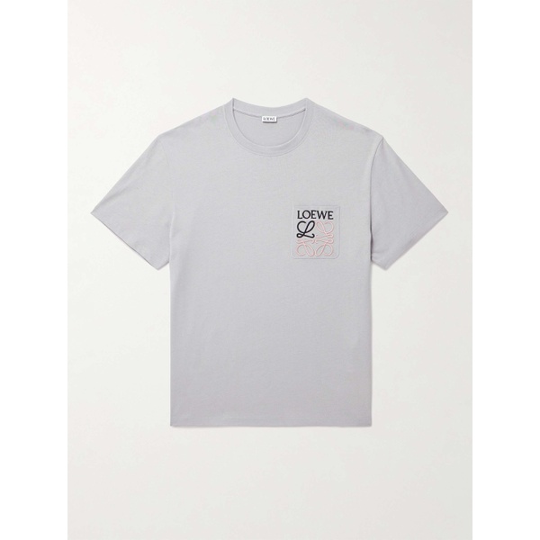 로에베 로에베 LOEWE Logo-Embroidered Cotton-Jersey T-Shirt 1647597315676021