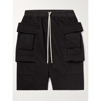 DRKSHDW BY 릭 오웬스 RICK OWENS Luxor Creatch Garment-Dyed Cotton-Jersey Drawstring Cargo Shorts 1647597315695618