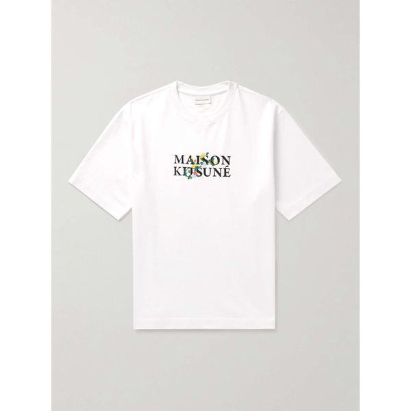 메종키츠네 MAISON KITSUNEE Embroidered Logo-Print Cotton-Jersey T-Shirt 1647597315734747