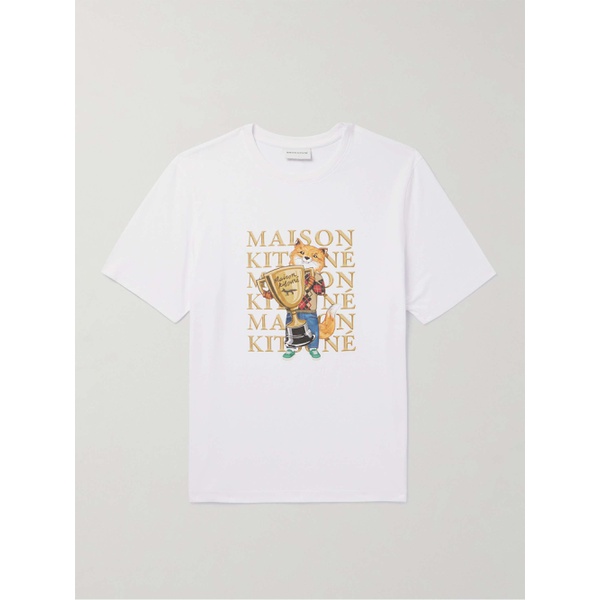 메종키츠네 MAISON KITSUNEE Logo-Print Cotton-Jersey T-Shirt 1647597315734976