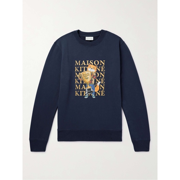 메종키츠네 MAISON KITSUNEE Logo-Print Cotton-Jersey Sweatshirt 1647597315735001