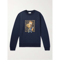 MAISON KITSUNEE Logo-Print Cotton-Jersey Sweatshirt 1647597315735001