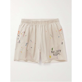 GALLERY DEPT. Insomnia Straight-Leg Logo-Print Paint-Splattered Cotton-Jersey Shorts 1647597316241902