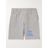 GALLERY DEPT. Straight-Leg Logo-Print Frayed Cotton-Jersey Drawstring Shorts 1647597316914766