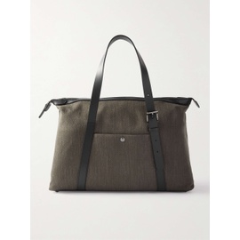 MISMO Leather-Trimmed Herringbone Canvas Holdall 1647597317708215