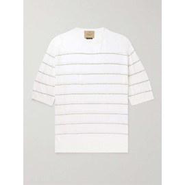 FEDERICO CURRADI Linen-Trimmed Striped Cotton T-Shirt 1647597318111063