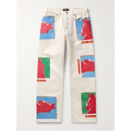 CHERRY LOS ANGELES Straight-Leg Logo-Print Jeans 1647597318743449
