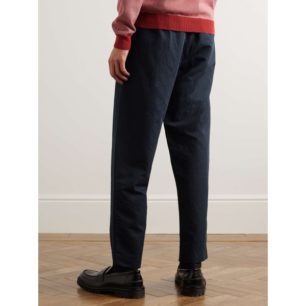  MR P. James Tapered Cotton and Linen-Blend Twill Drawstring Trousers 1647597318794721