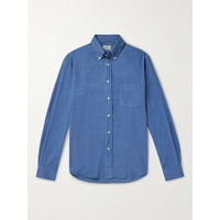 HARTFORD Pitt Pat Button-Down Collar TENCEL Lyocell, Cotton and Linen-Blend Twill Shirt 1647597319000103
