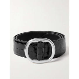 생로랑 SAINT LAURENT 4cm Croc-Effect Patent-Leather Belt 1647597320325708