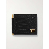 톰포드 TOM FORD Logo-Embellished Croc-Effect Leather Billfold Wallet and Money Clip 1647597320508962