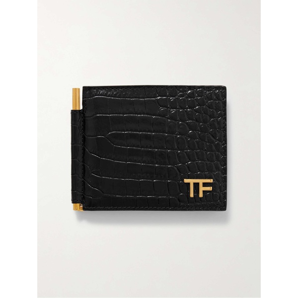 톰포드 톰포드 TOM FORD Logo-Embellished Croc-Effect Leather Billfold Wallet and Money Clip 1647597320508962