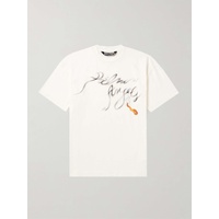 팜엔젤스 PALM ANGELS Foggy Logo-Print Cotton-Jersey T-Shirt 1647597321225250
