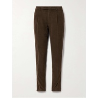 BOGLIOLI Slim-Fit Pleated Garment-Dyed Cotton-Blend Corduroy Suit Trousers 1647597322905617