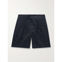 CANALI Straight-Leg Pleated Cotton-Blend Twill Bermuda Shorts 1647597322975558