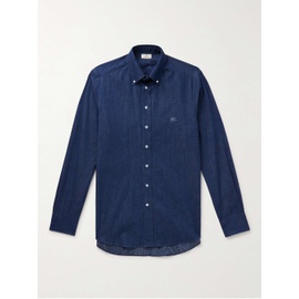 에트로 ETRO Button-Down Collar Logo-Embroidered Cotton-Chambray Shirt 1647597323043471